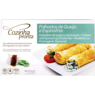 Cozinha Pronta Folhados de Queijo e Espinafres embalagem 280 g