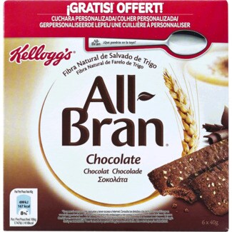 All-Bran Barras de Cereais de Chocolate Pack 6 embalagem 240 g