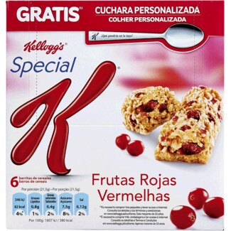 Special K Barras de Cereais com Frutos Vermelhos Pack 6 embalagem 21,5 g