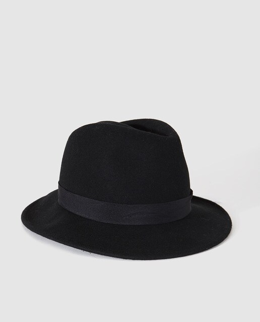 Sombrero de hombre lana negro