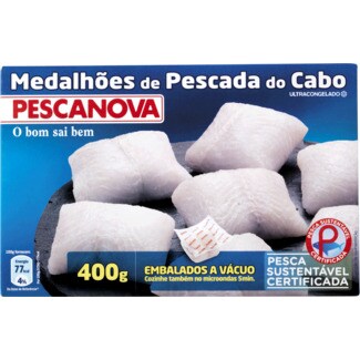 Pescanova Medalhões de Pescada do Cabo embalagem 400 unidade