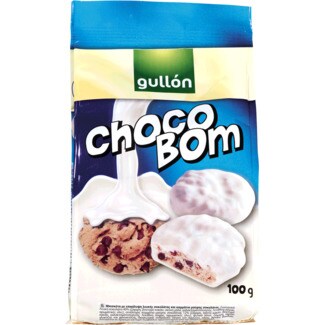 Gullon Choco Bom Bolachas de Chocolate Branco embalagem 100 g