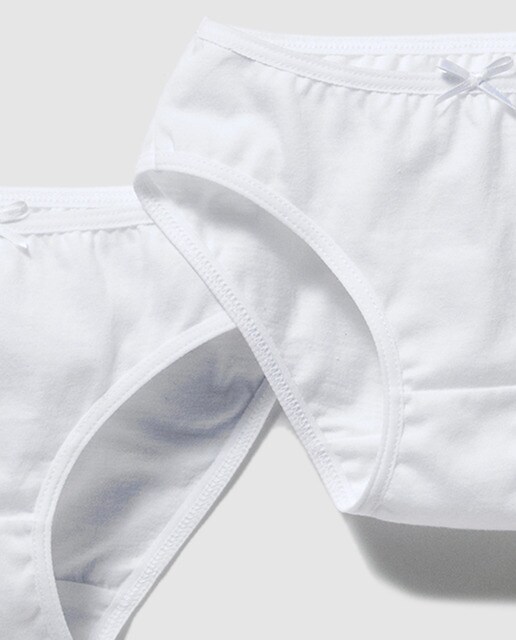 Pack bragas de niña básicas en blanco