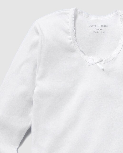 Pack camisetas de niña básicas en blanco