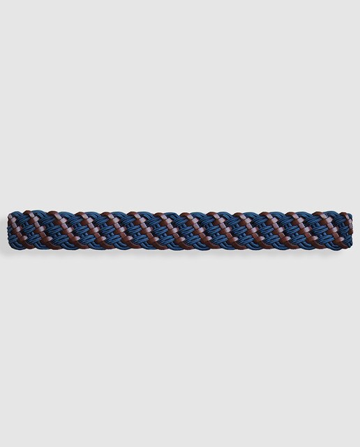 Cinturón de hombre trenzado azul