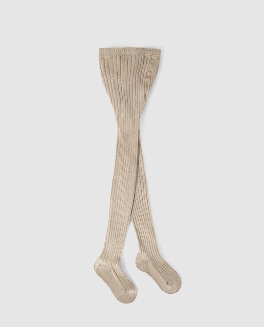 Leotardos de niña Cotton Juice en beige