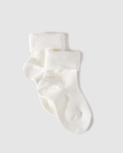 Calcetines lisos de bebé niño Cotton Juice en blanco