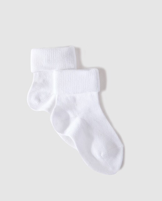 Calcetines lisos de bebé niño Cotton Juice en blanco