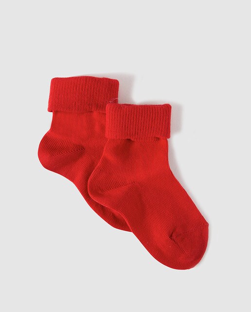 Calcetines lisos de bebé niño Cotton Juice en rojo