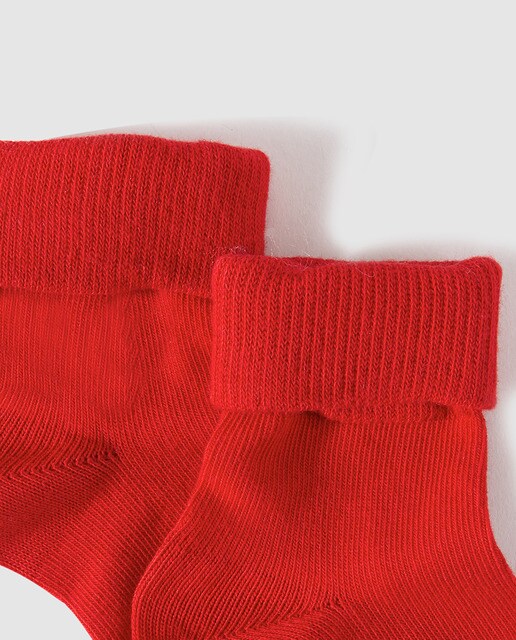 Calcetines lisos de bebé niño Cotton Juice en rojo