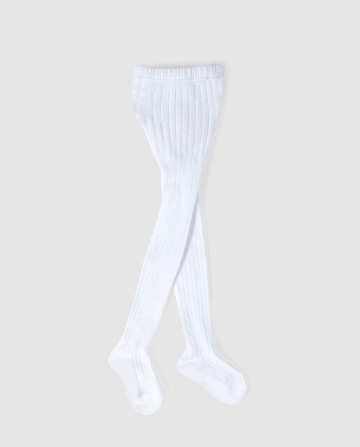 Leotardos de bebé niña Cotton Juice en blanco