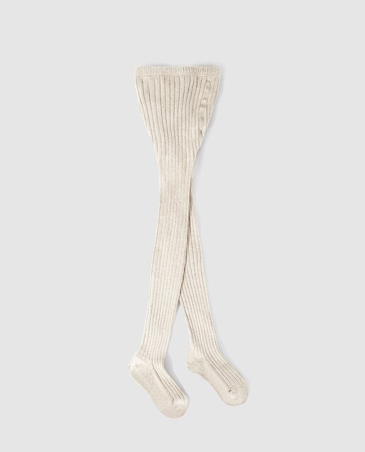 Collants de bebé menina Cotton Juice em bege