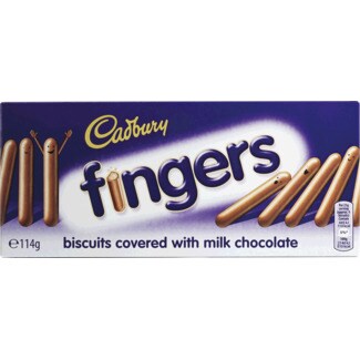 Cadbury Fingers Bolachas com Chocolate de Leite embalagem 114 g