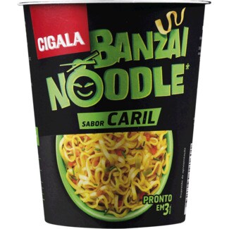 Cigala Banzai Noodles com Sabor a Caril embalagem 67 g