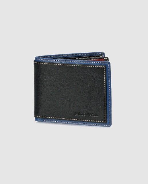 Cartera de piel bicolor con monedero interior
