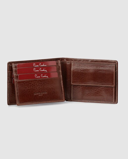 Cartera estilo americano de piel marrón