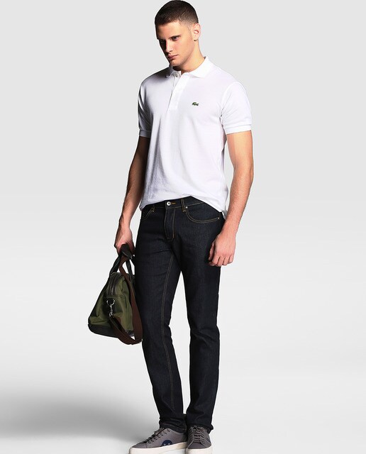 Polo de hombre Lacoste blanco de manga corta
