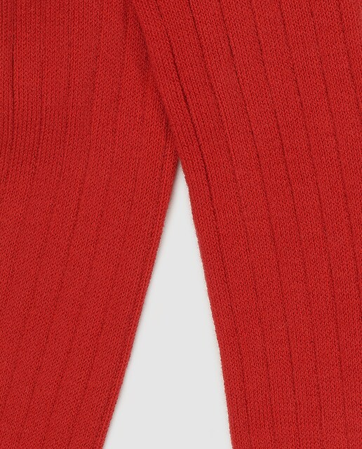 Leotardos de bebés Condor en canalé rojo