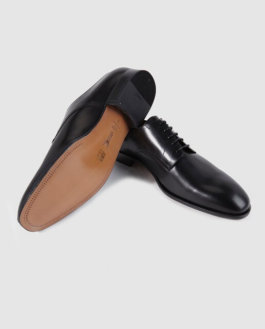 Zapatos de cordones de hombre de Yanko negros de piel