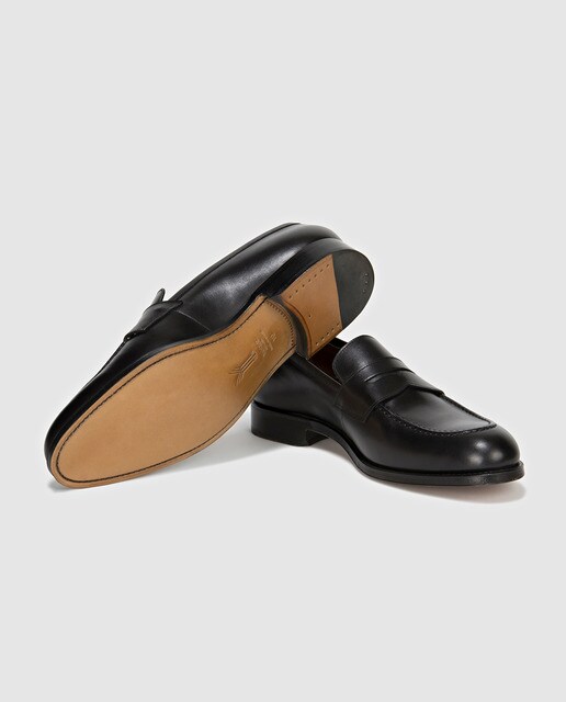 Mocasines de hombre de Yanko negros de piel