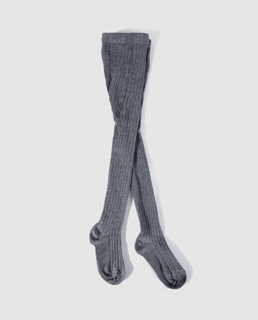 Leotardos de niña de canalé en gris