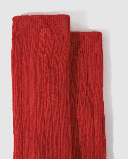 Calcetines de bebé niña Cotton Juice de canalé en rojo
