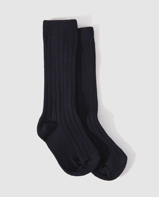 Calcetines de bebé niña Cotton Juice de canalé en azul