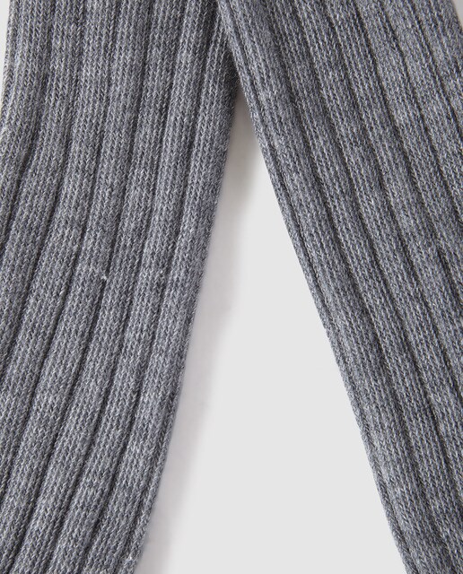 Leotardos de bebé niña Cotton Juice de canalé en gris