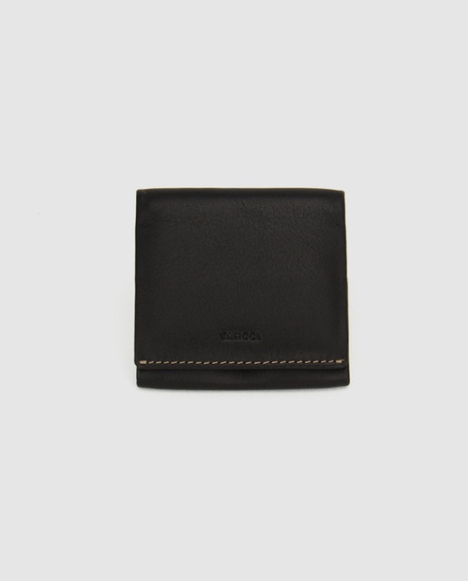 Monedero de piel negra y azul plegable