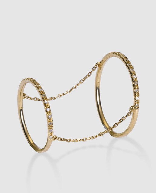Anillo Minimal en oro y diamantes El Corte Inglés