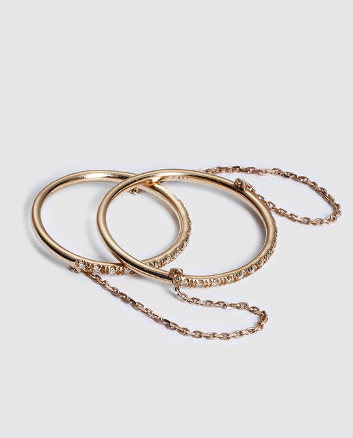 Anillo Minimal en oro rosa y diamantes El Corte Inglés