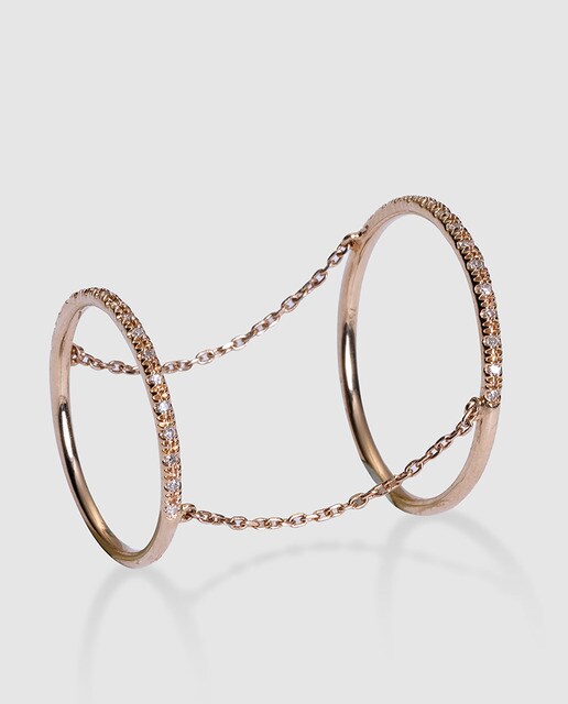 Anillo Minimal en oro rosa y diamantes El Corte Inglés