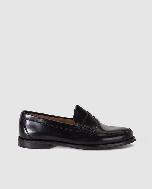 Mocasines de hombre de Castellano de piel en color negro