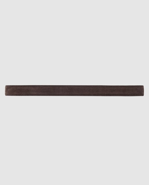 Cinturón de hombre marrón chocolate de doble trabilla