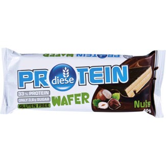 Diese Protein Wafer de Avelãs sem Glúten embalagem 40 g