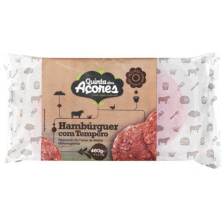 Quinta dos Açores Hamburguer de Bovino com Tempero Pack 4 embalagem 460 g