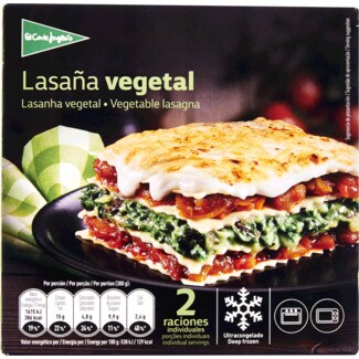 El Corte Inglés Lasanha Vegetal 2 Porções embalagem 600 g