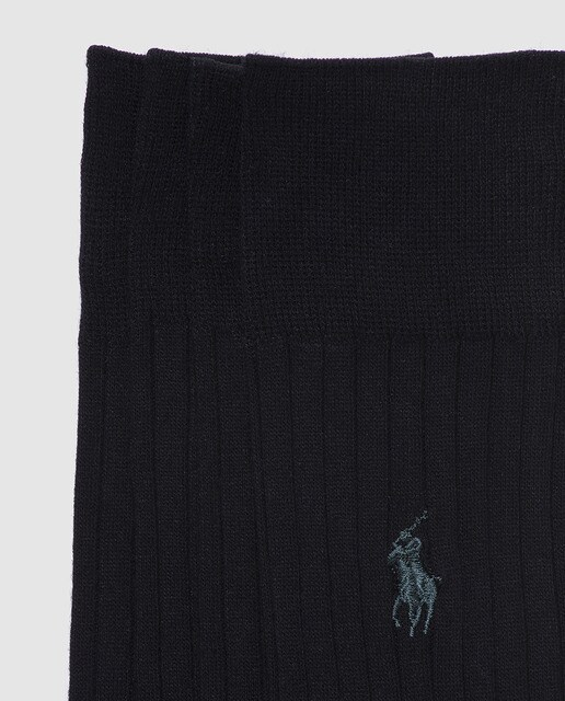 Calcetines de hombre Polo Ralph Lauren en negro de punto acanalado