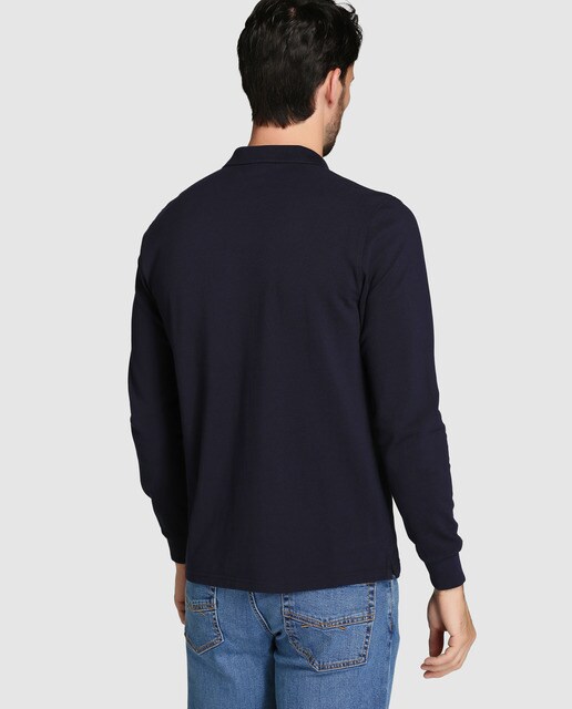 Polo de hombre Dustin azul de manga larga
