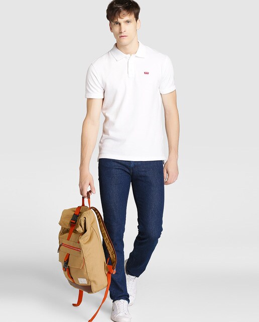 Polo de hombre Levi's blanco de manga corta