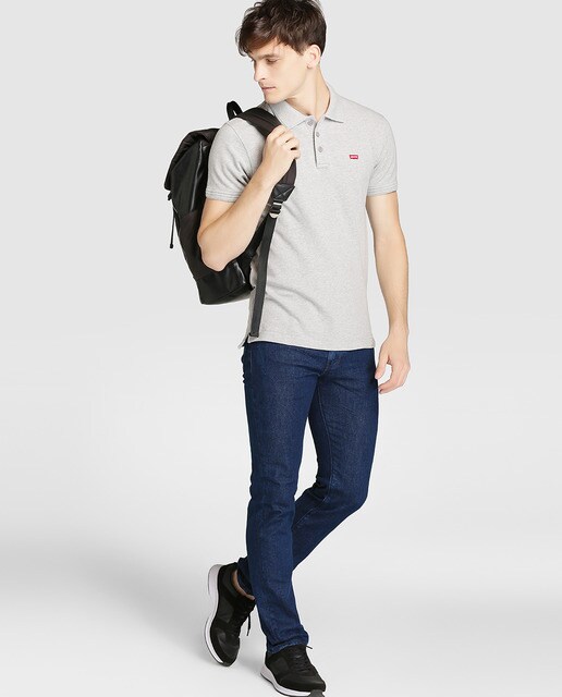 Polo de hombre Levi's gris de manga corta
