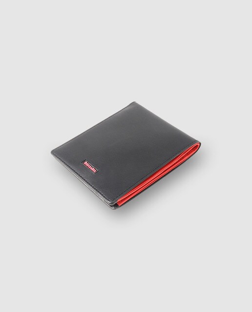 Billetero amaricano de piel negra con interior rojo