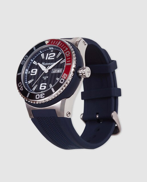 Reloj de hombre Neckmarine Big de caucho negro