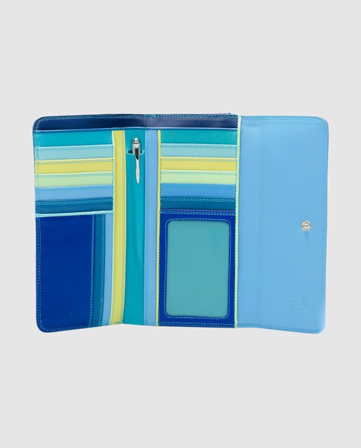 Cartera billetero con monedero en napa multicolor