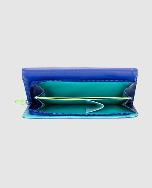 Cartera billetero con monedero en napa multicolor