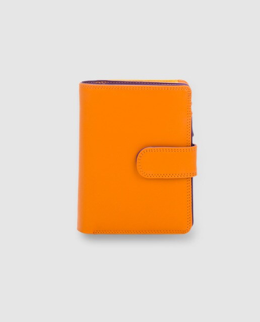 Cartera con monedero en napa multicolor