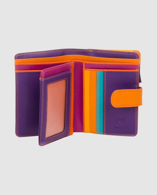 Cartera con monedero en napa multicolor