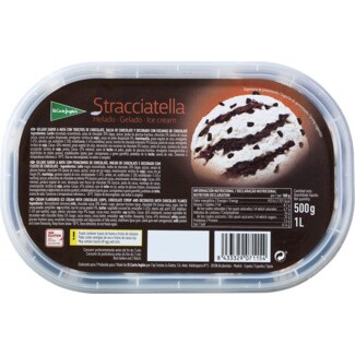 El Corte Inglés Gelado de Stracciatella embalagem 1 L