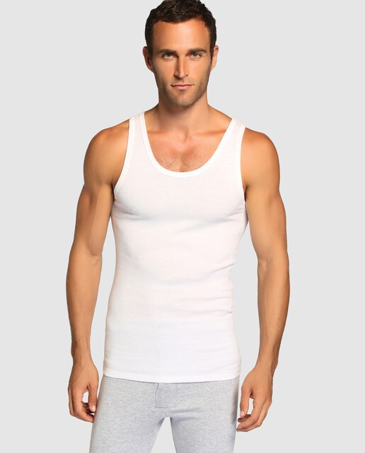 Pack de 2 t-shirts interiores de homem Dustin brancas