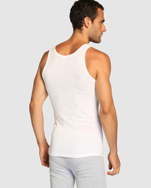 Pack de 2 t-shirts interiores de homem Dustin brancas